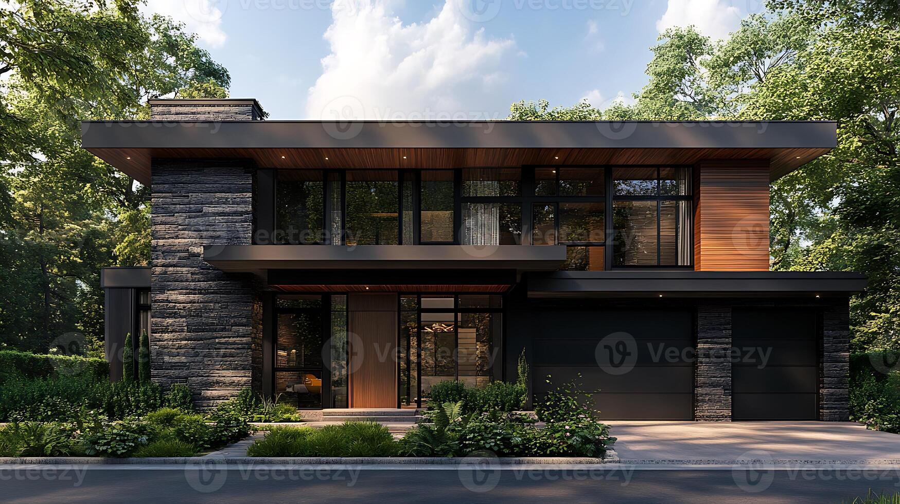 Stunning luxury home featuring contemporary and stylish architectural design photo