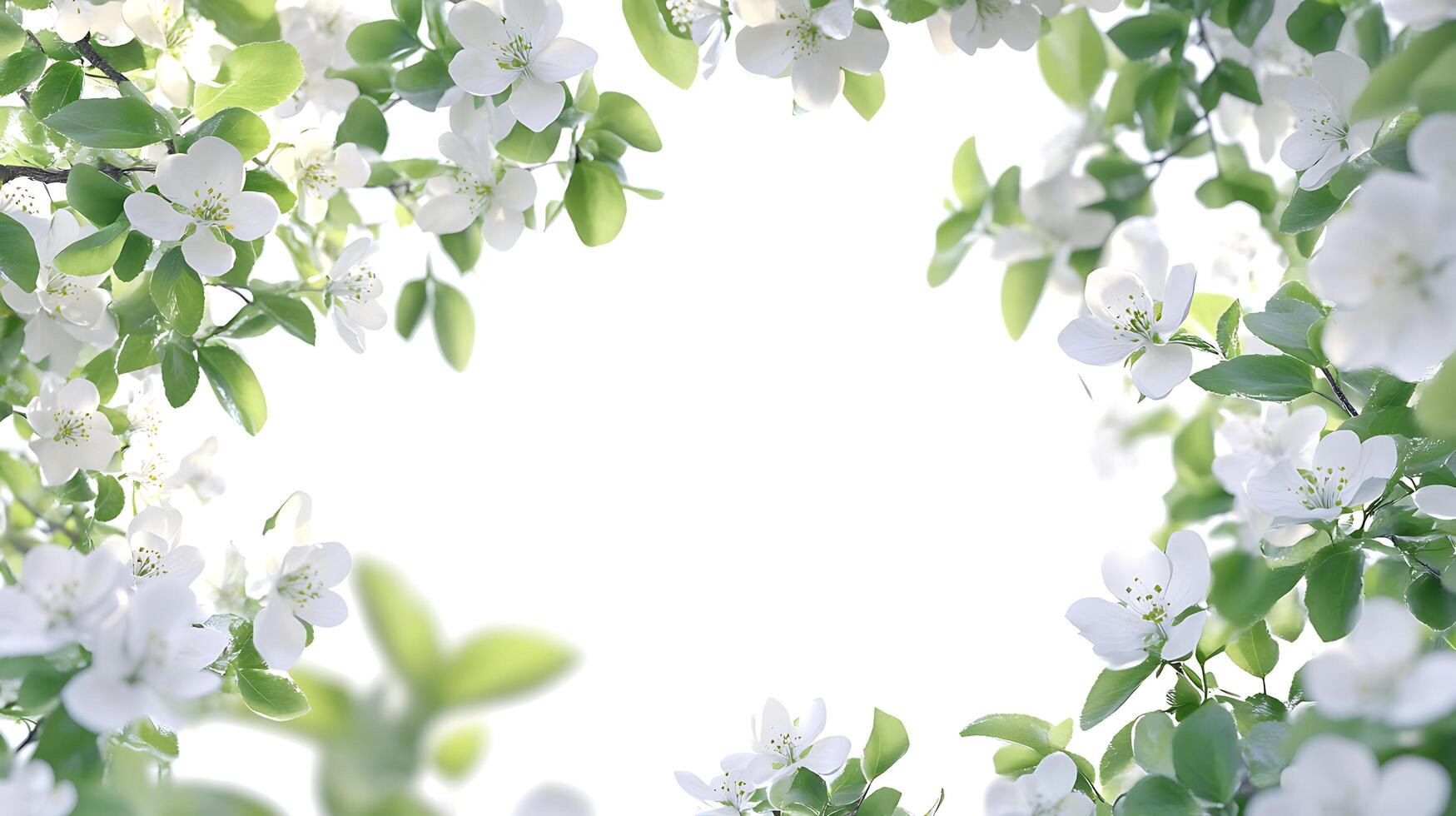 Gorgeous Close-Up View of Realistic Flowers and a Tree Branch Scene photo