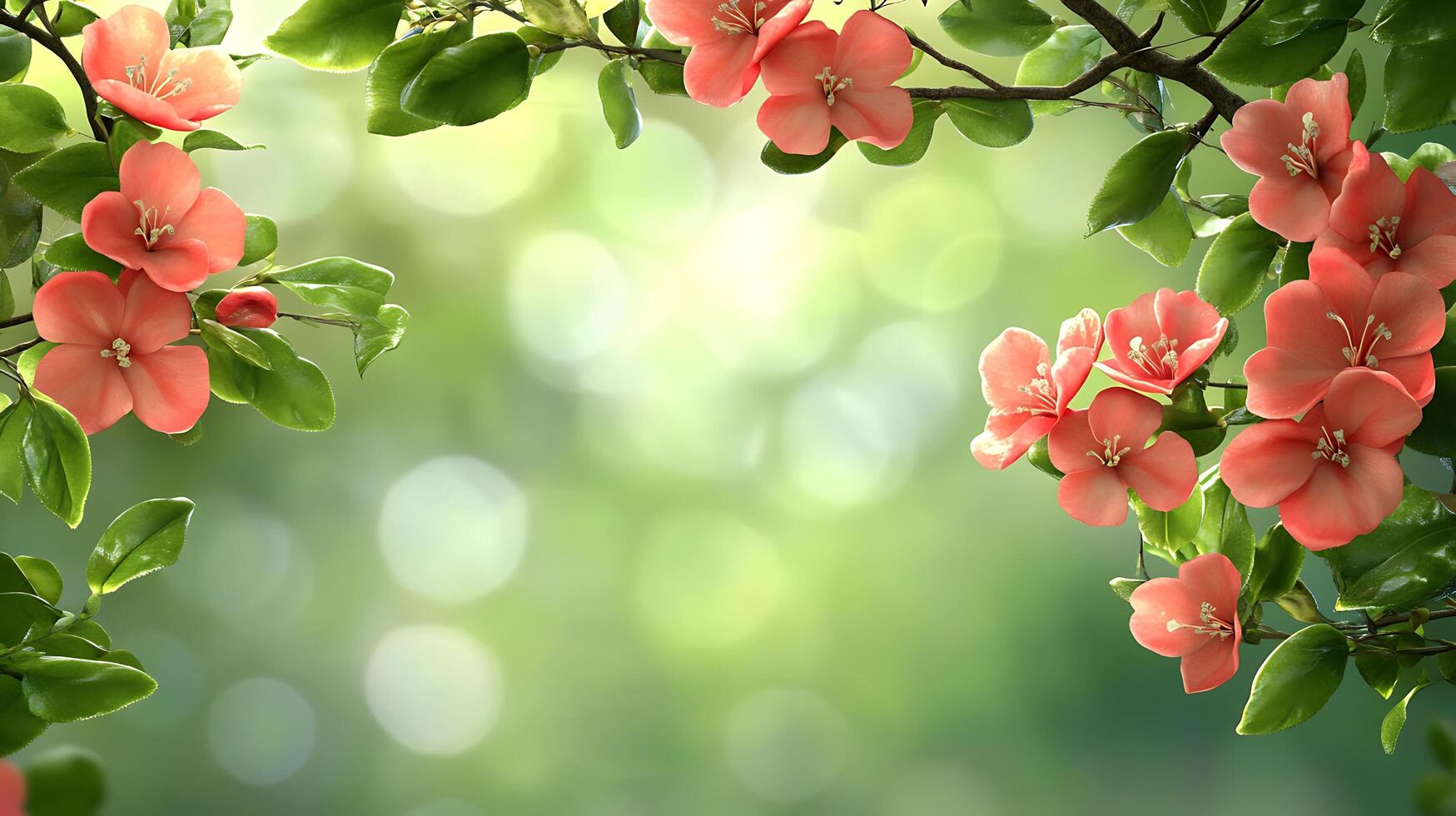 Exquisite Detail of Realistic Flowers on a Tree Branch Close-Up photo