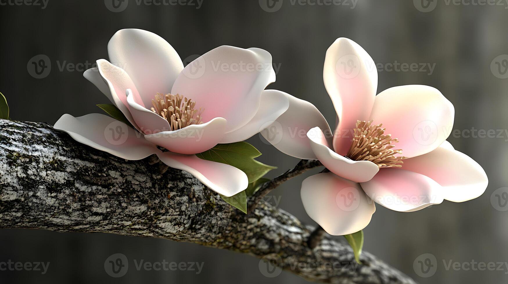 Captivating Blossoms Nestled Gracefully on a Tree Branch Close-Up photo