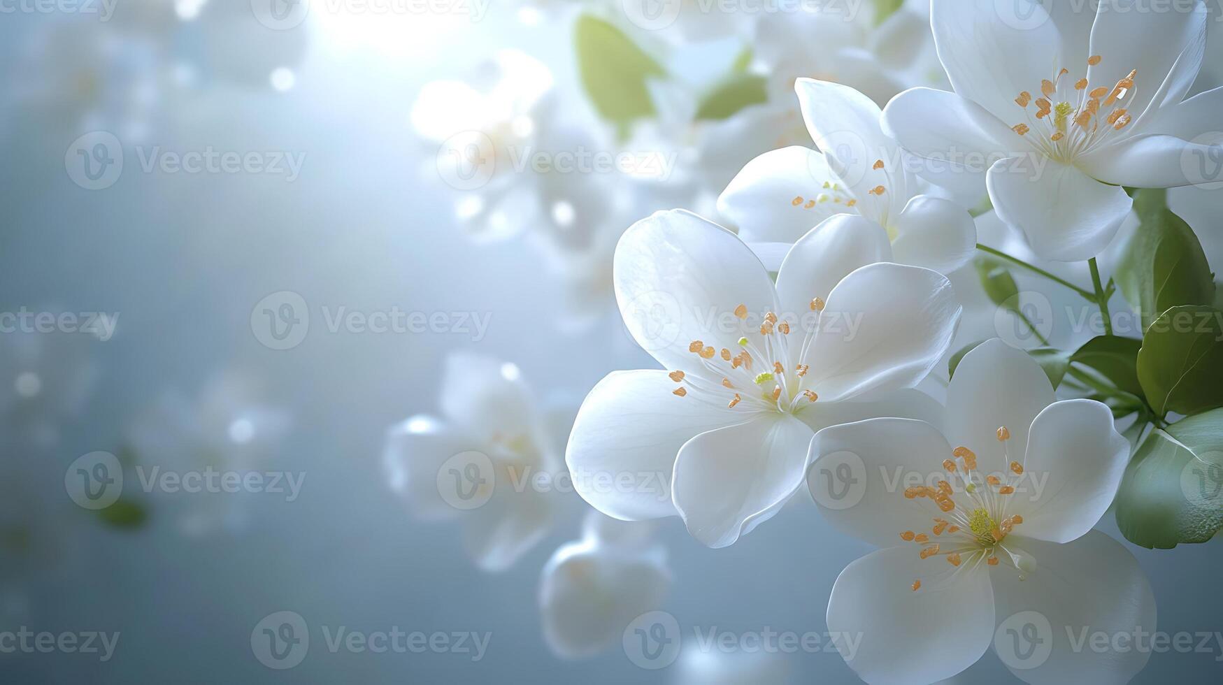 Close-Up Perspective of Flowers Cascading Beautifully on a Tree Branch photo