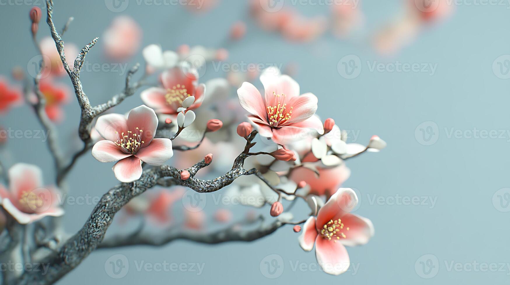 Captivating Close-Up of Blossoms Draped Over a Tree Branch photo