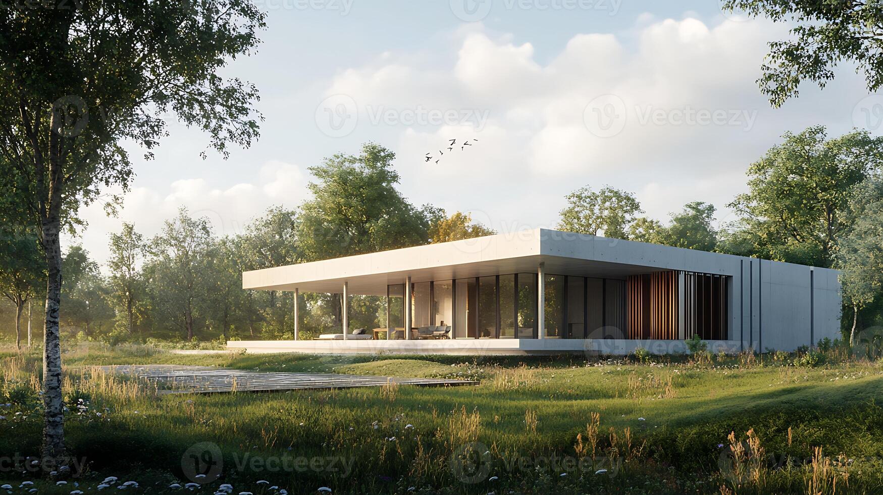Sophisticated Residential Architecture Perfect for Comfortable and Stylish Family Living photo