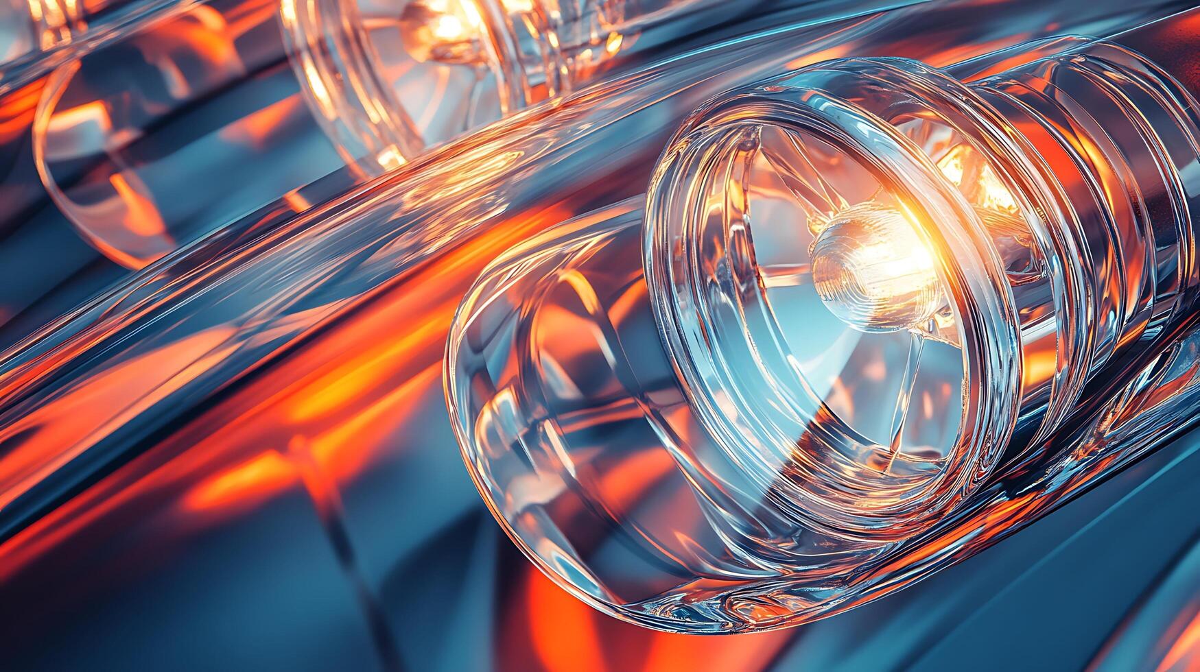 Close-Up of a Car Headlight with Stunning Reflections and Refractions photo