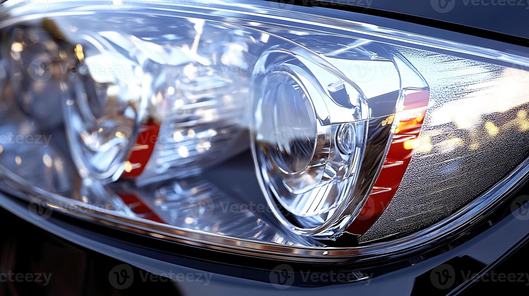 Exploring the Crystal-Clear Clarity of Glass in Car Headlights photo