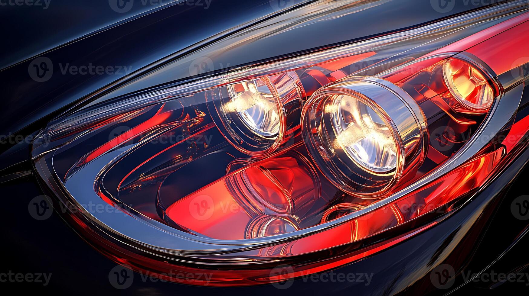 Glass Patterns in Car Headlights Revealed in Stunning Close-Up photo
