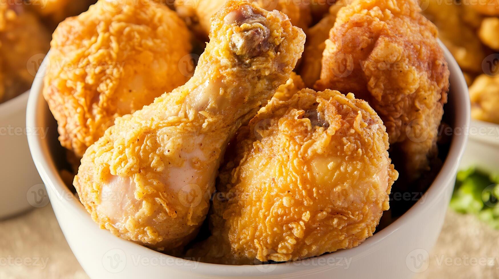 Mouthwatering Close-Up of Crispy Golden Chicken Fry photo