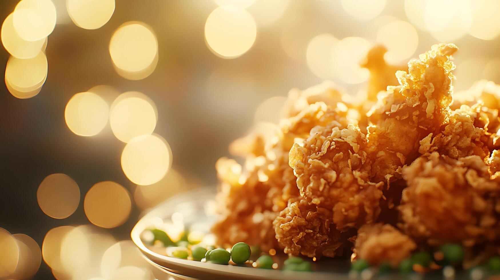 Juicy Chicken Fry Served with a Gorgeous Bokeh Display photo