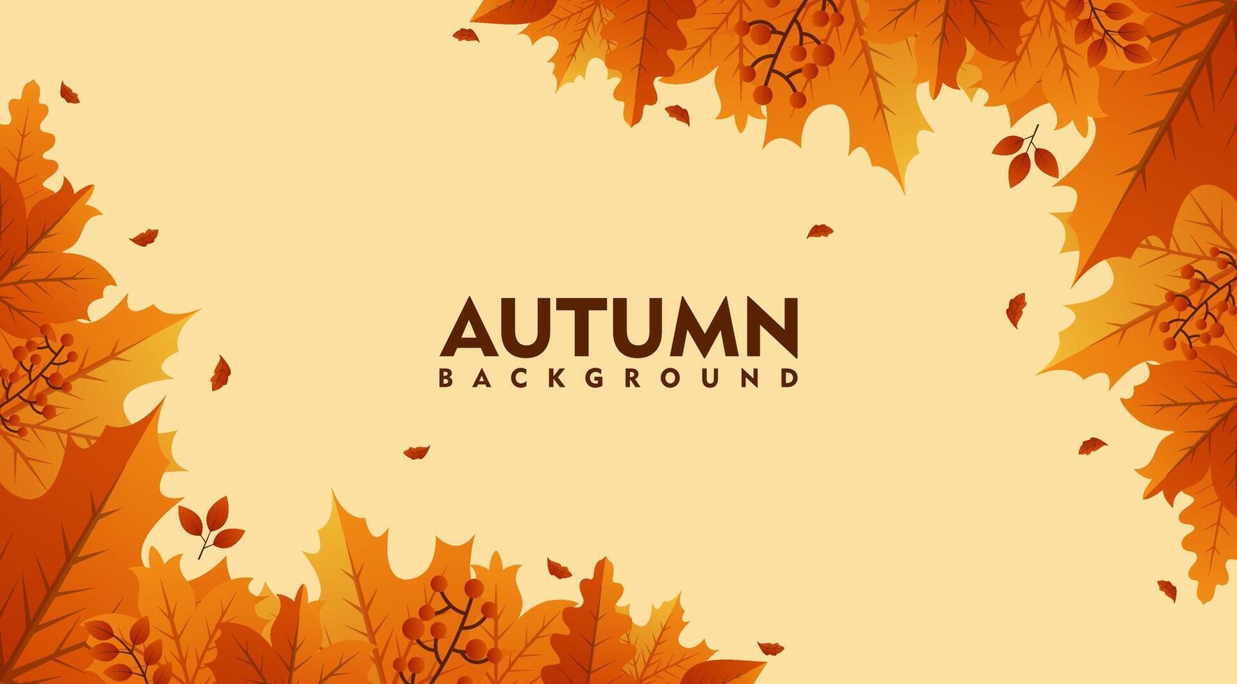 autumn background with leaves and autumn leaves vector