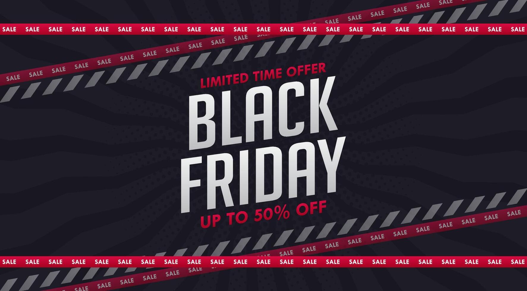 black friday sale banner with red and black stripes. for banner and poster background vector