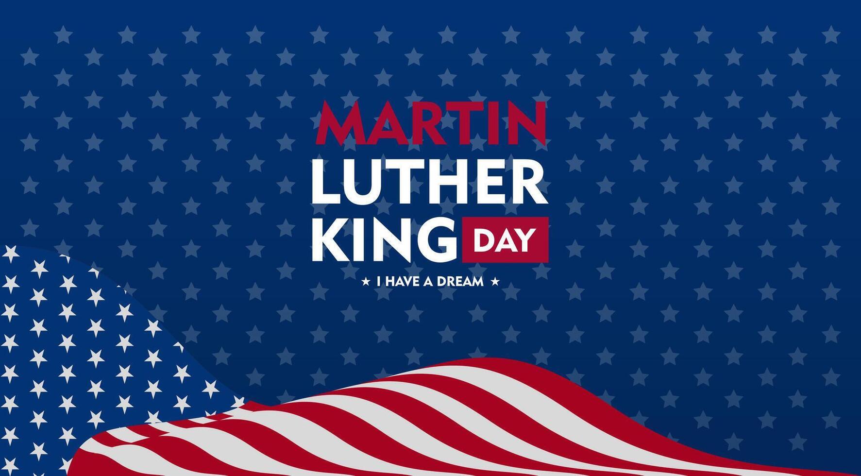 martin luther king day background with american flag for banner vector