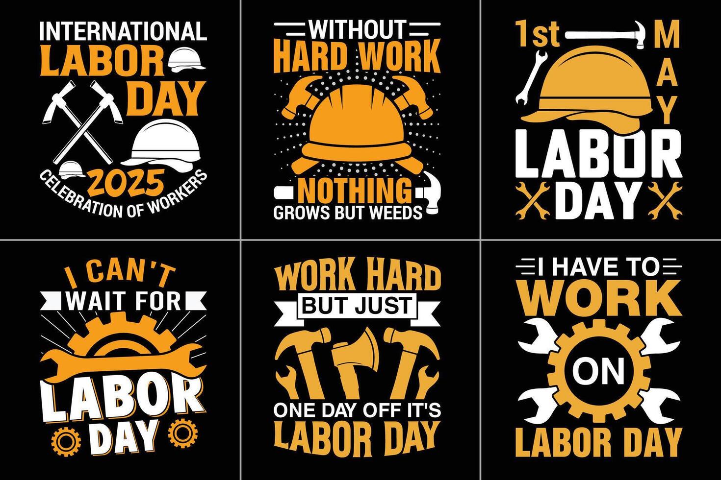 Labor Motivational Tee Design Bundle For Labor vector