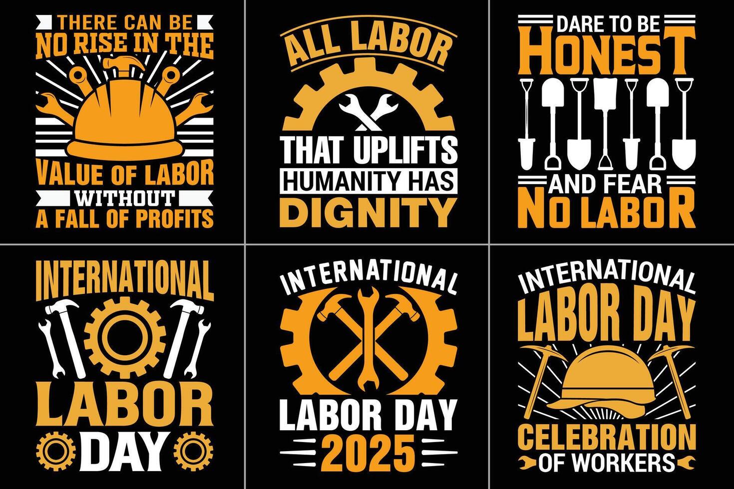 Labor Day Typography Print Design Bundle vector