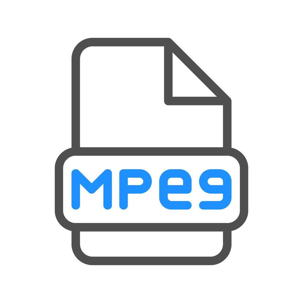 Mpeg brightly colored outline icon to display the file type vector