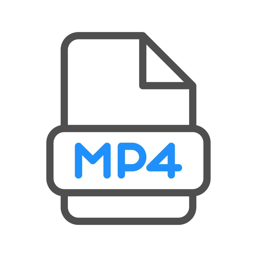 Mp4 file icon with a striking and minimalist colored outline vector