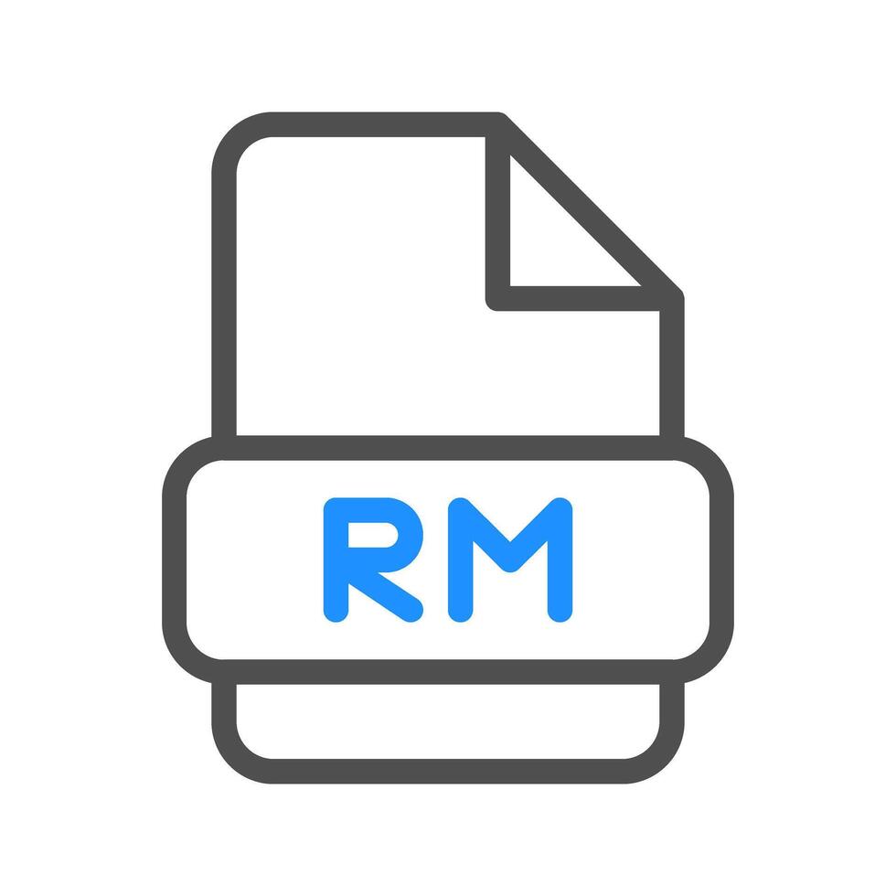 Rm file type icon. files with stylish colored outline elements vector