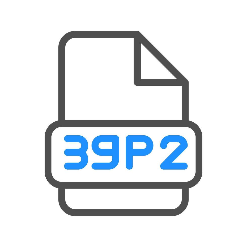 3gp2 minimalist icon with colored outline to represent files vector
