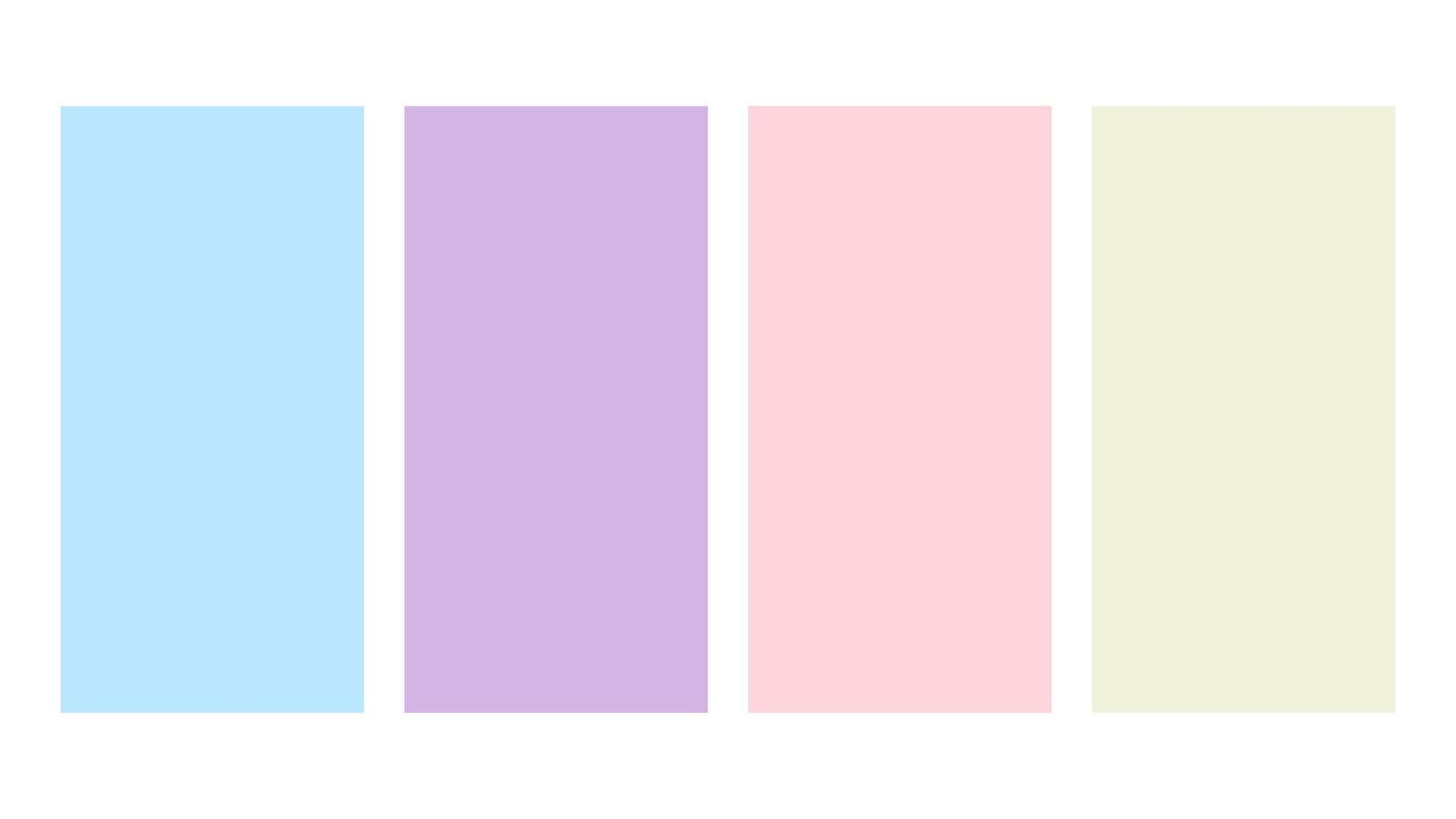 Baby Blue, Lilac, Rose Quartz, Cream color palette. Set of bright color palette combination in rgb hex. Color palette for ui ux design. Abstract illustration for your graphic design, banner, poster vector