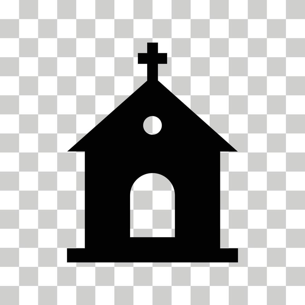 Church icon on transparent background. Church sign. Chapel symbol. flat style. vector