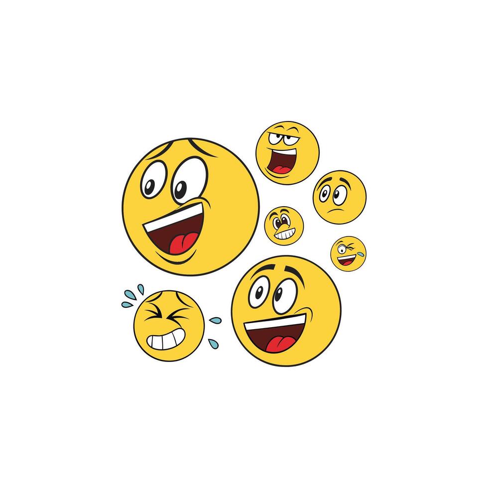 A cartoon smiley face vector