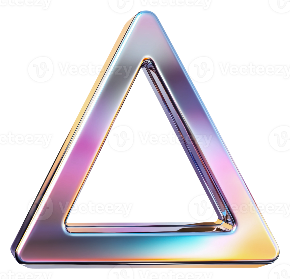 Vibrant metallic triangle reflecting light png