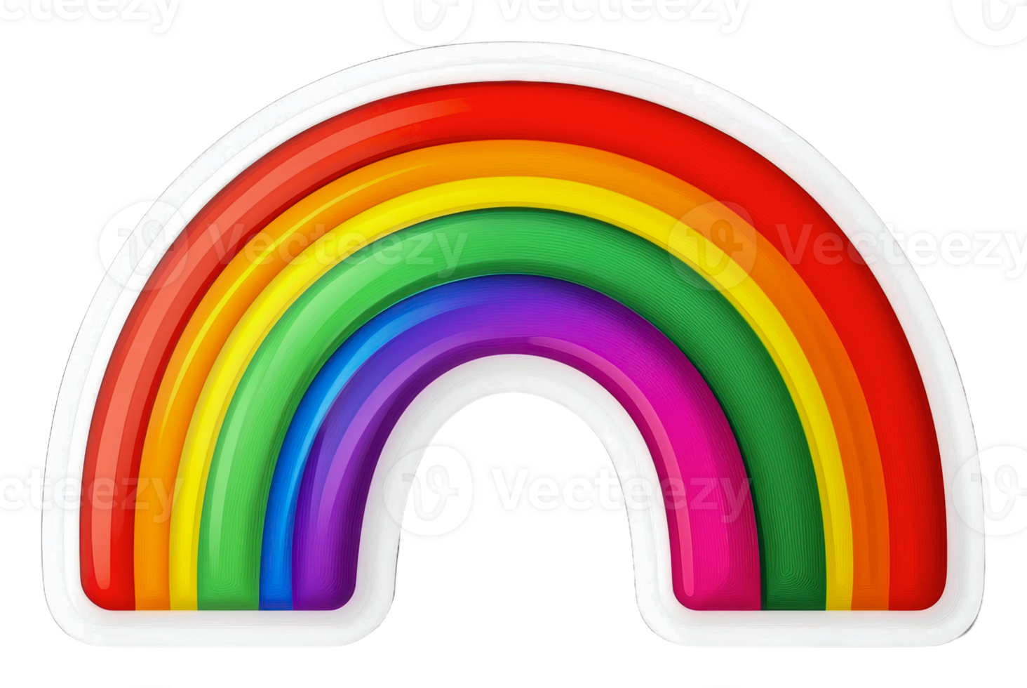 Colorful rainbow in bright, playful design png
