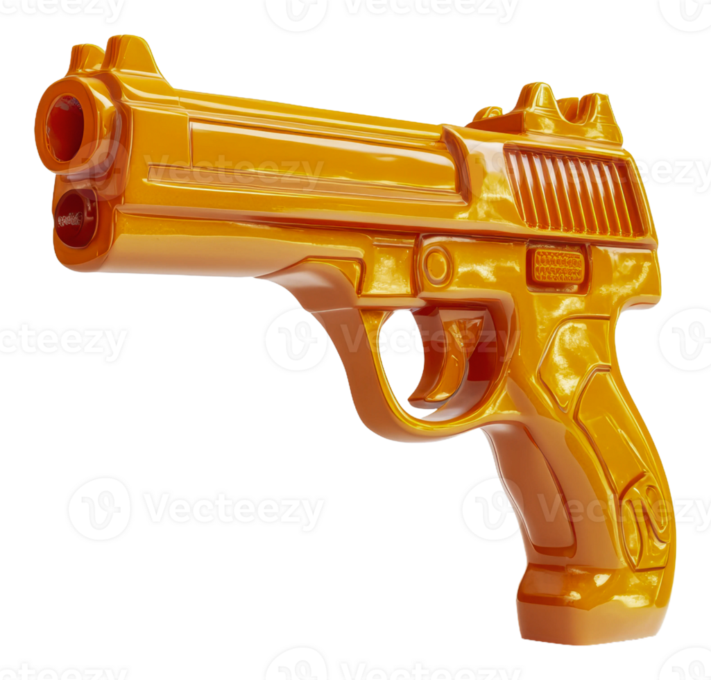 Orange toy gun on plain background png