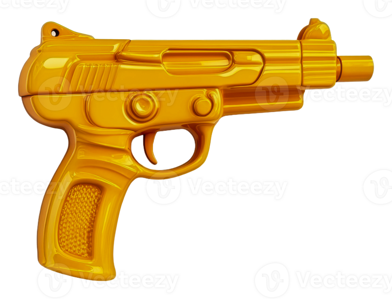 Yellow toy gun on white background png