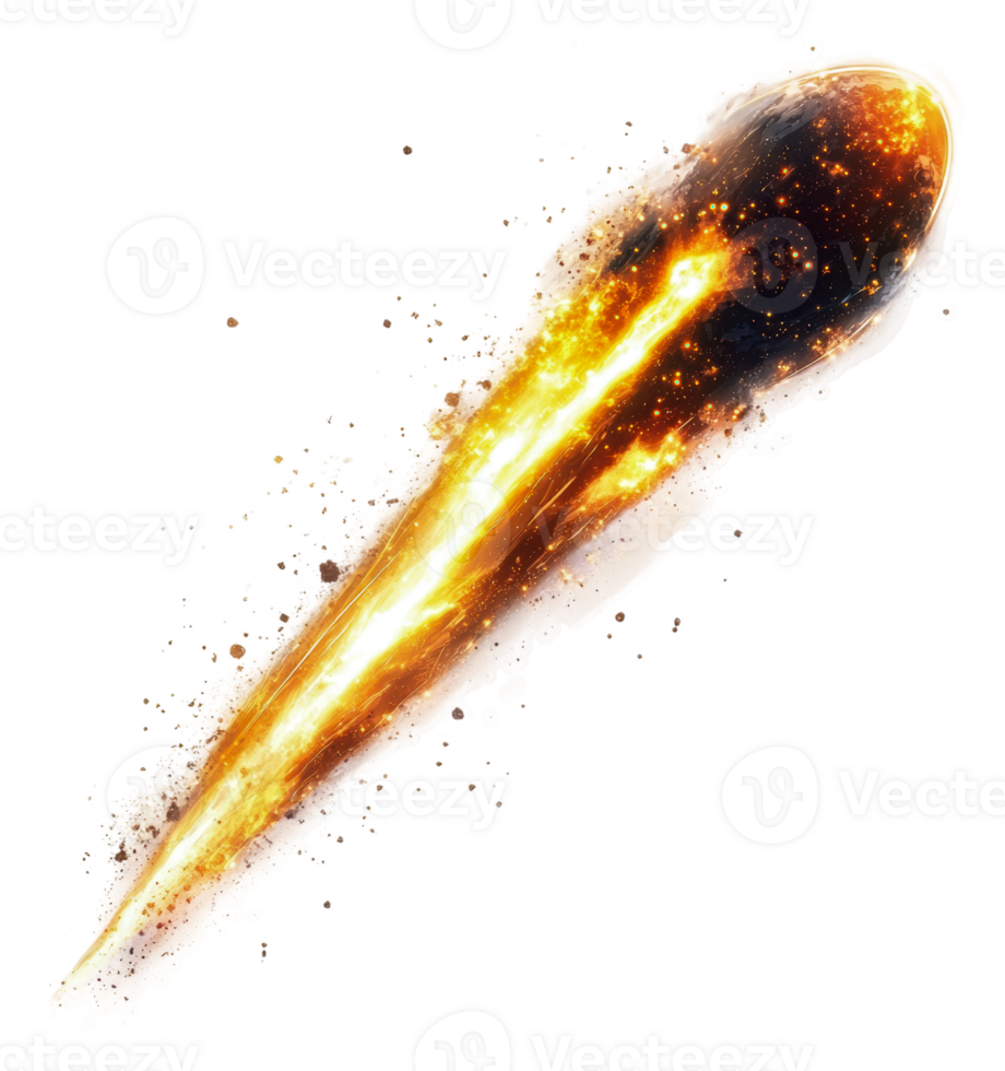Fireball meteor streaking through the night sky png