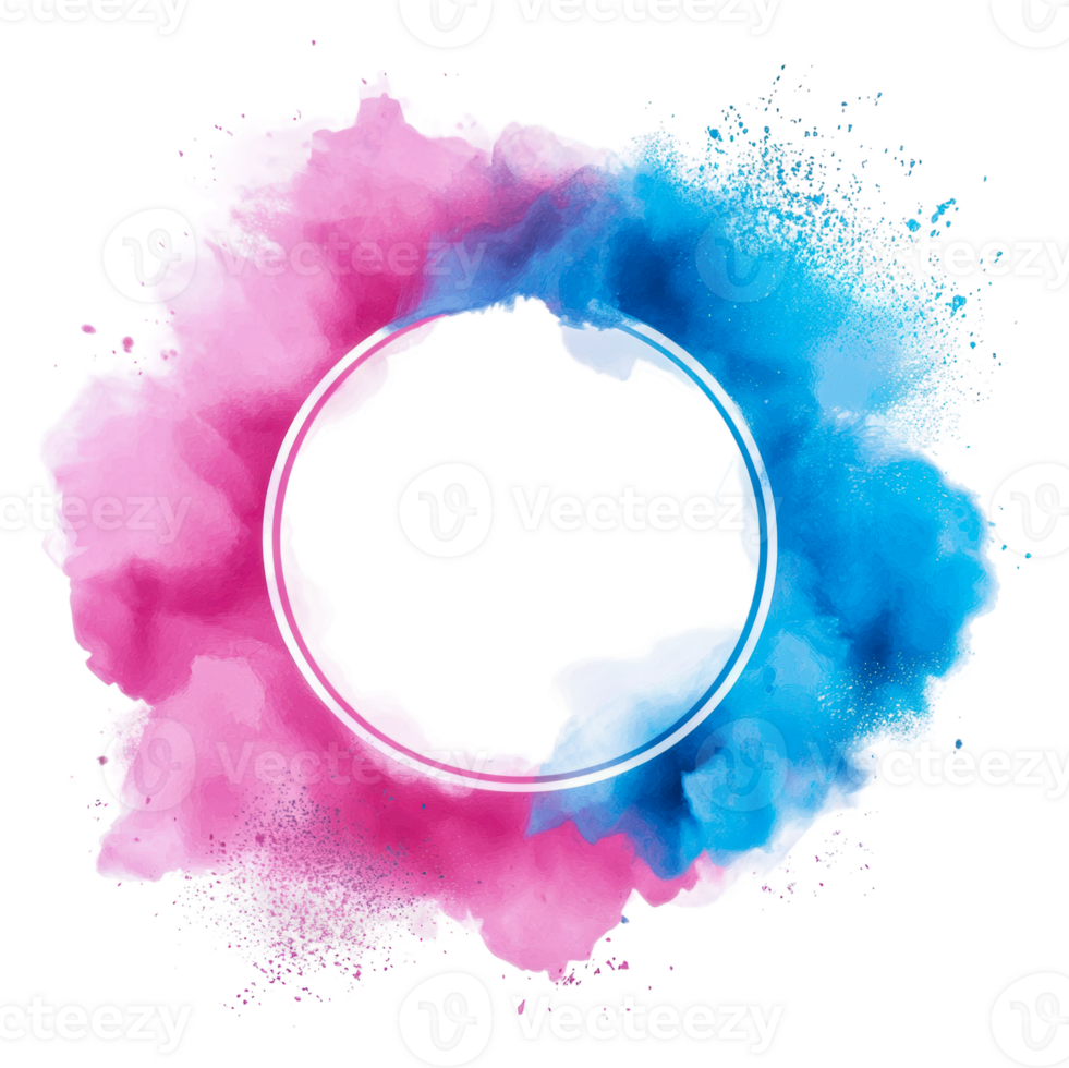 Vibrant splash design in circular frame png