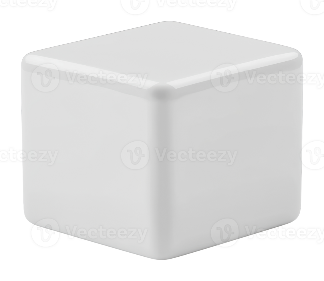 White ceramic cube on a plain background png