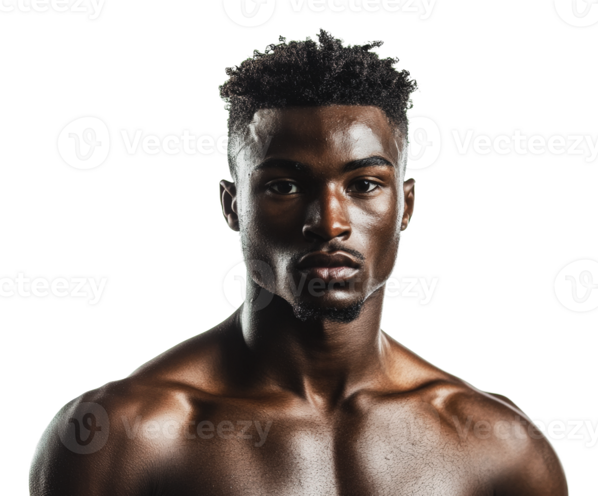 Confident young man with strong features png
