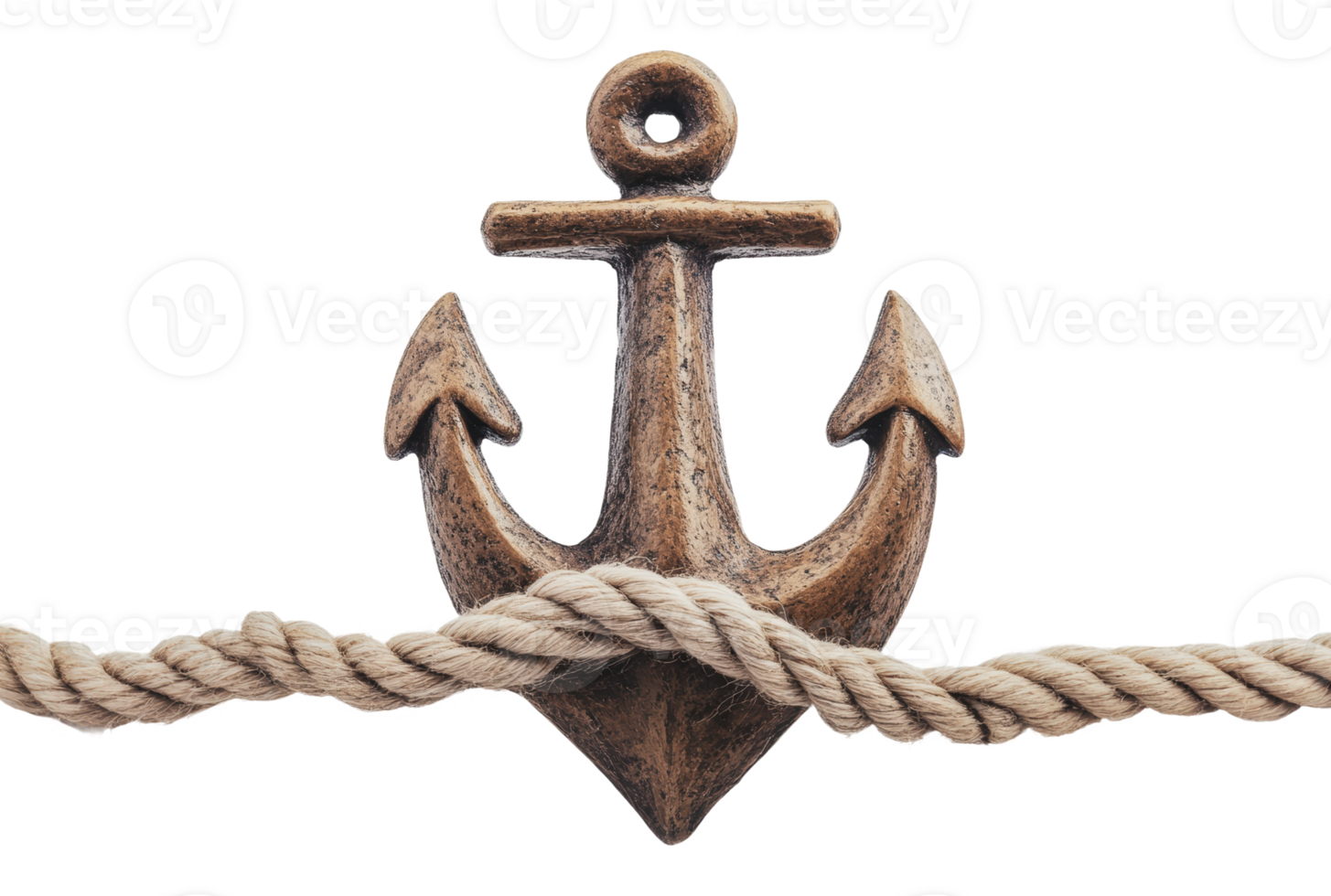 Coastal anchor and rope decor png