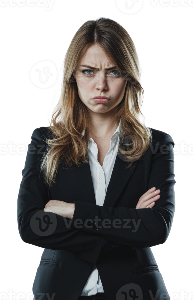 Professional woman expressing frustration png