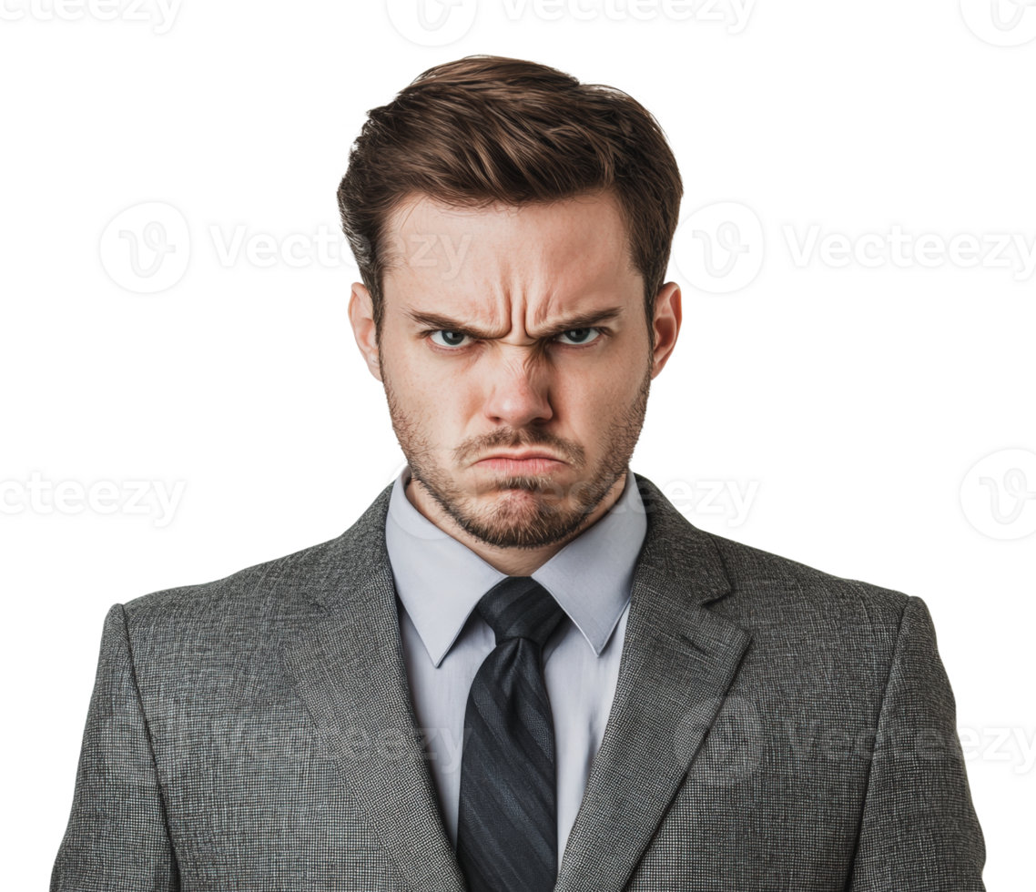 Businessman with a serious expression in suit png