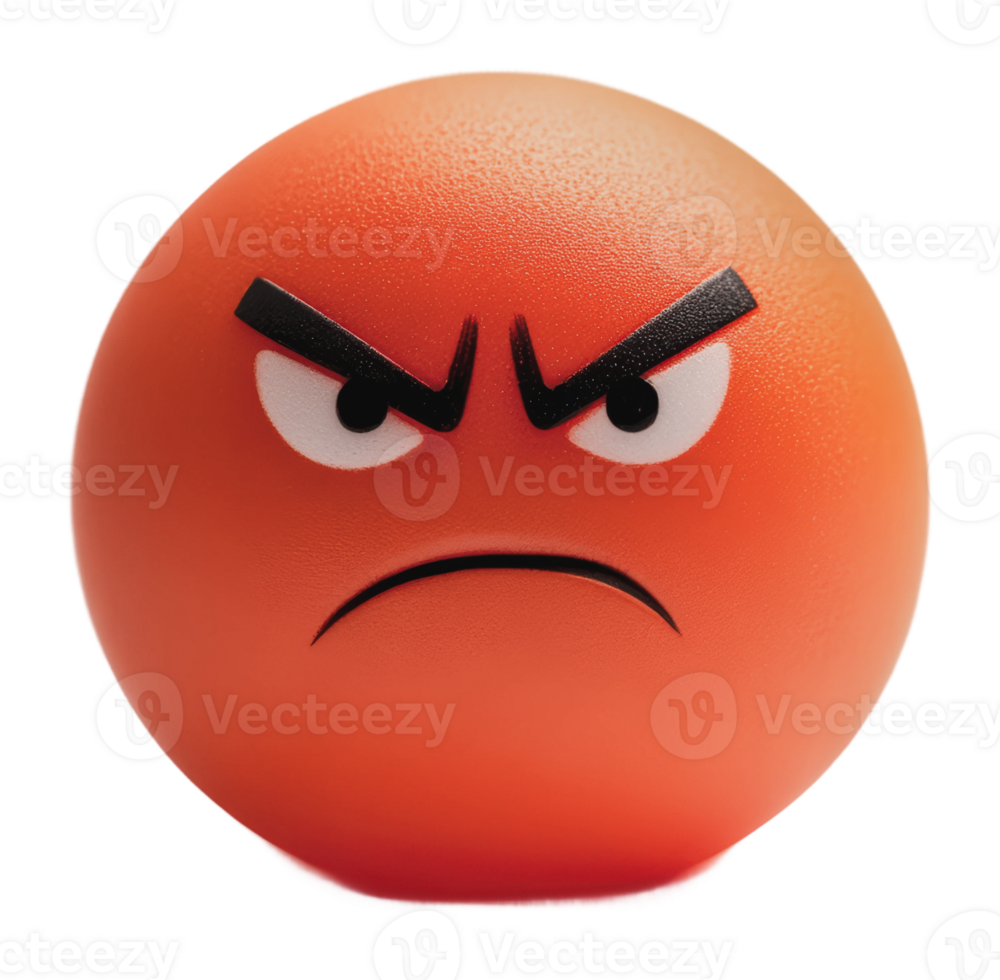 Funny round character with an angry expression png