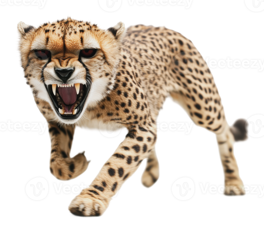 Cheetah displays aggression in wild encounter png