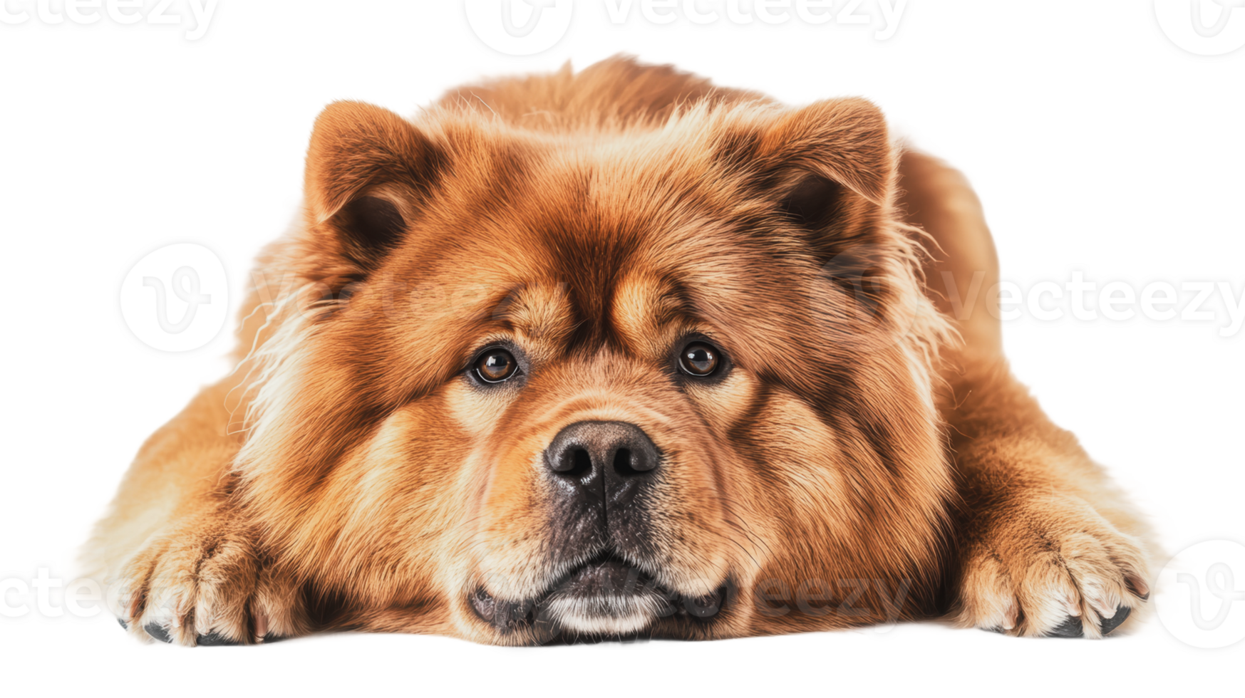Chow chow dog resting on a white background png