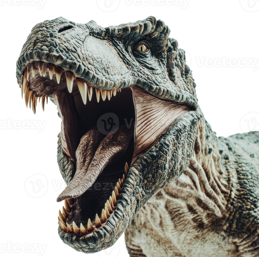 Dinosaur model with open mouth showing teeth png