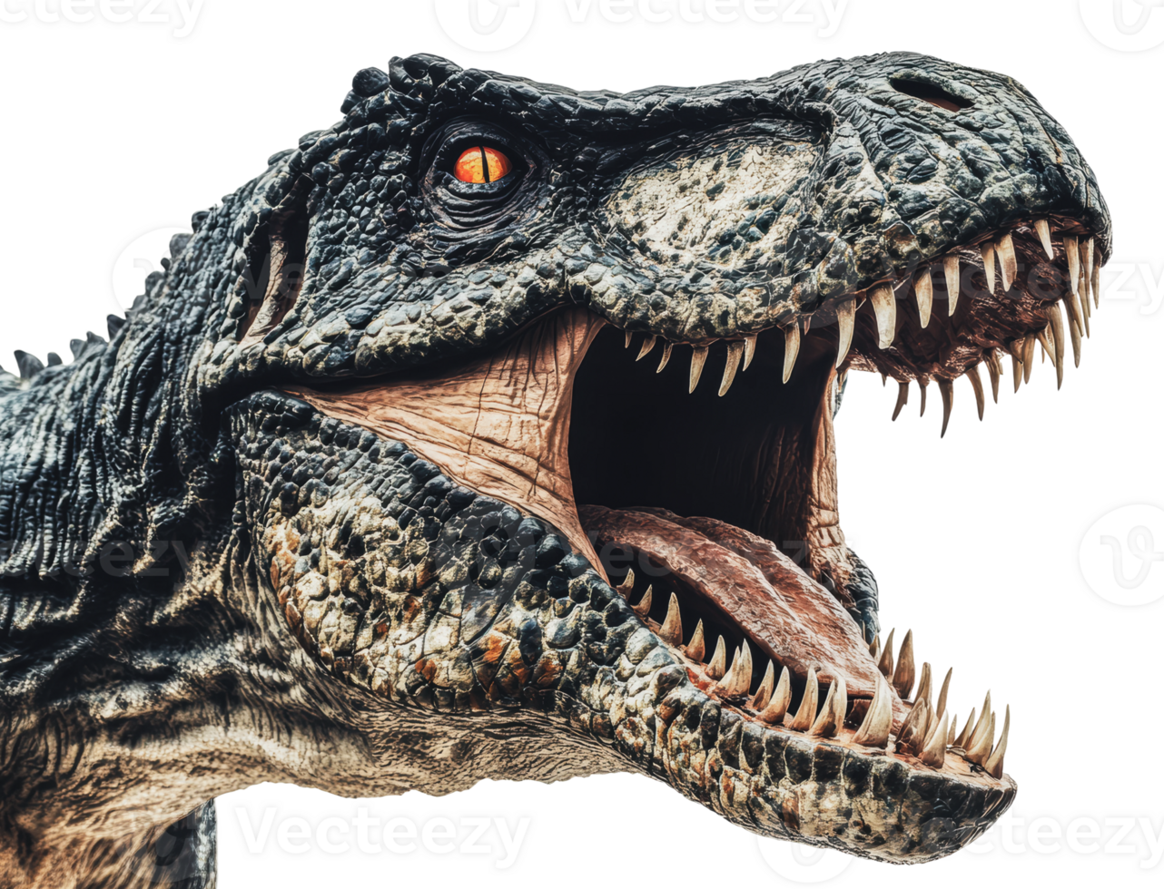 Fierce realistic dinosaur head png