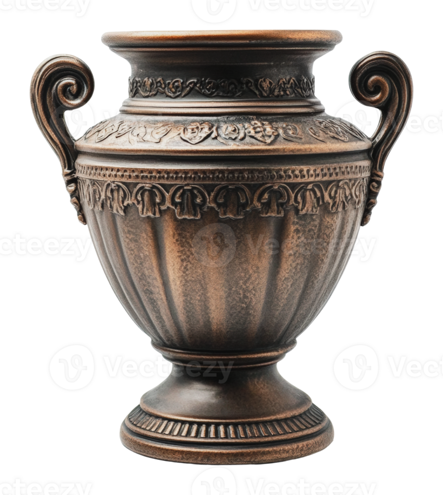 Decorative bronze vase with intricate designs png