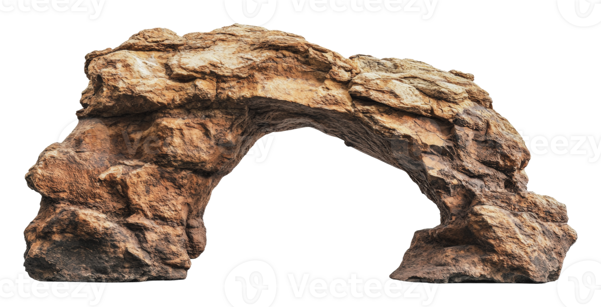 Natural rock arch formation in desert landscape png