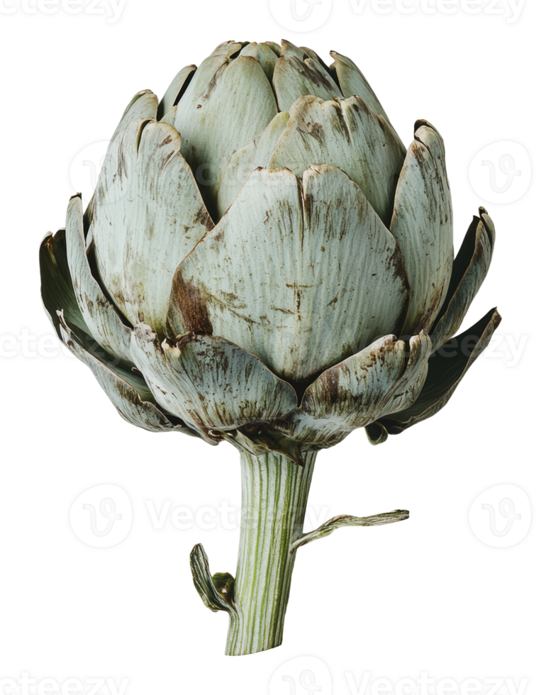 Artichoke standing alone on white background png