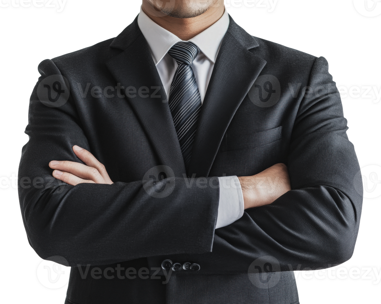 Confident businessman in formal attire png