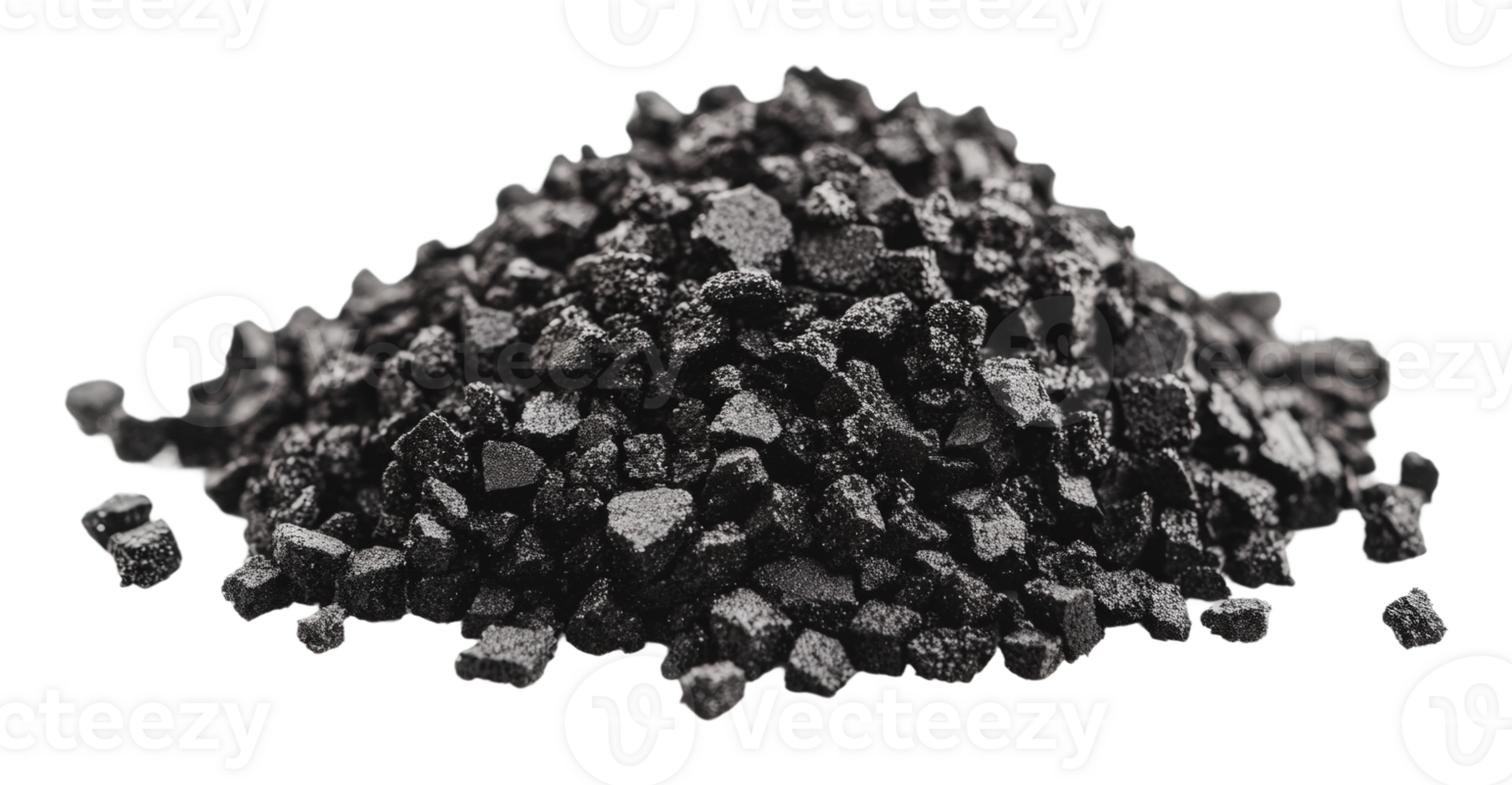 Black rock salt pile on a white surface png