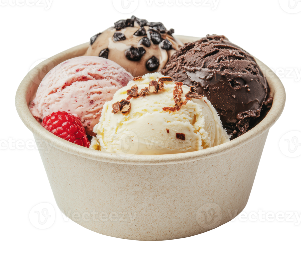 Delicious variety of ice cream in a cup png