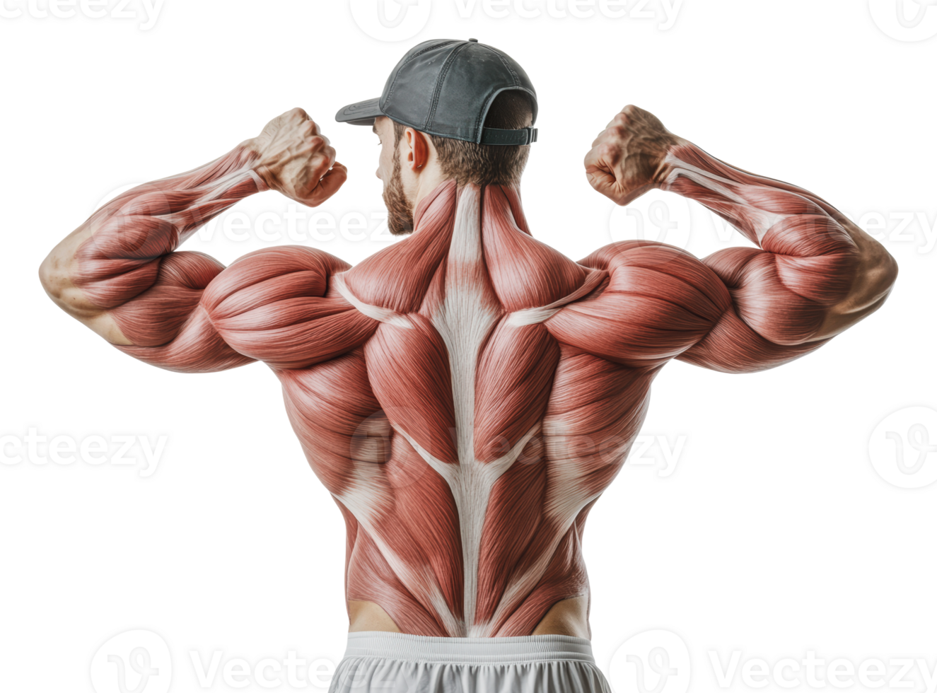 Male model displaying muscle details png