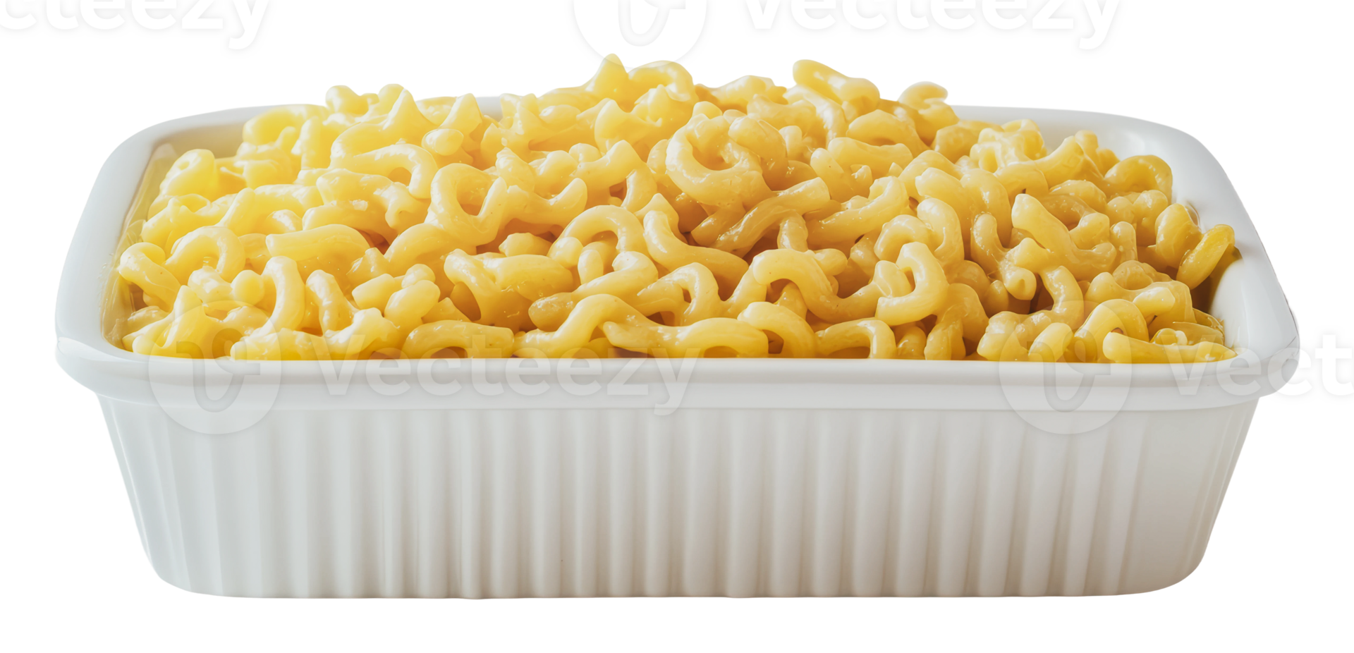 Freshly prepared macaroni in a white dish png