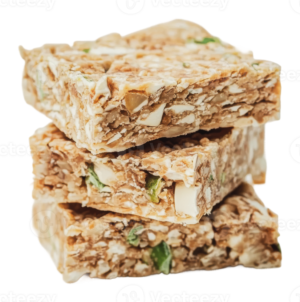 Nutritious snack bars stacked on each other png