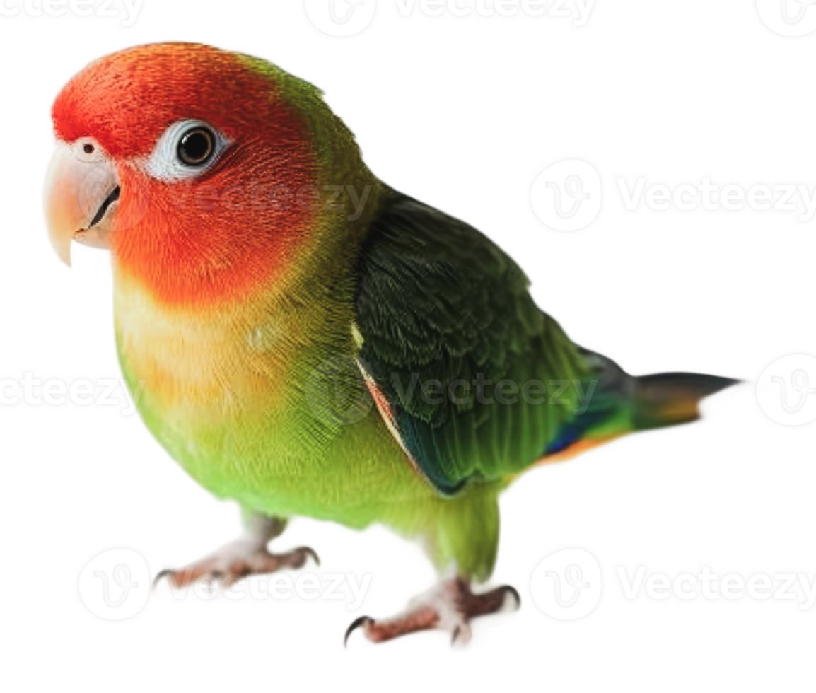Colorful lovebird perched with vibrant feathers png